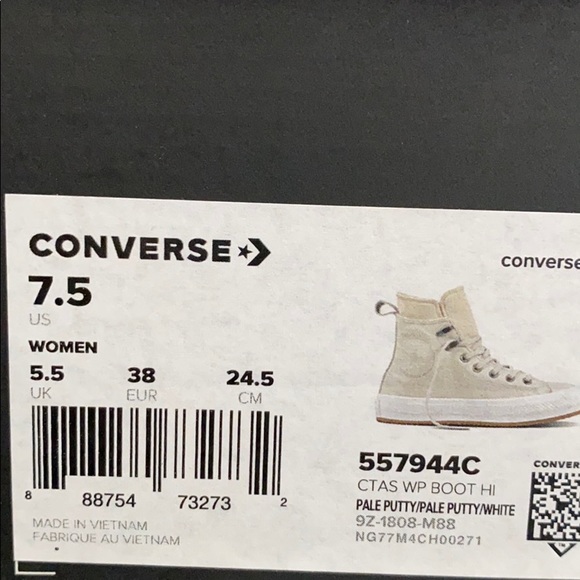 Converse Ctas WP HI Boot Pale Putt Ivory W AUTHENT - Picture 8 of 8